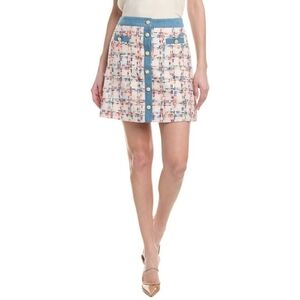 *NWT* Nanette Lepore Tweed Mini Skirt Pink Multi Denim Size S